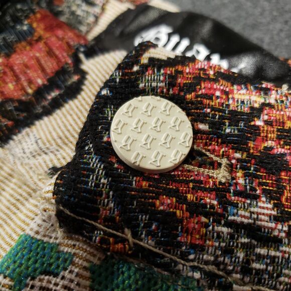 Guapi Pants Womens XS Mid Rise Fringe Edge Floral Eiffel Paris Cut Out Waist - Picture 3 of 9